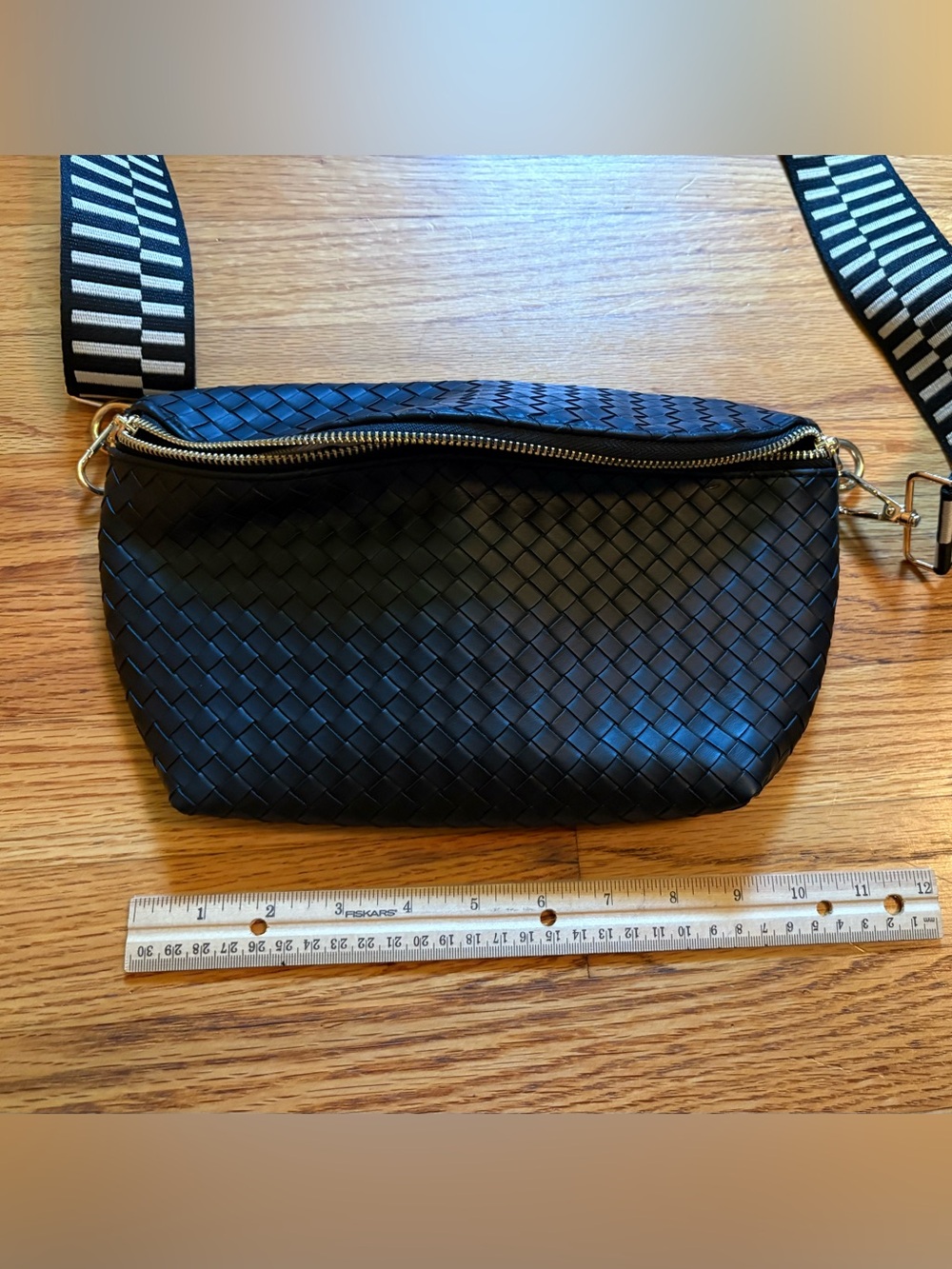 Woven Crossbody Bag - Black